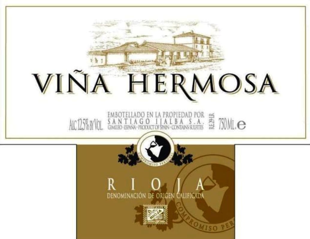 Bodegas Santalba Vina Hermosa Blanco 2015 Front Label