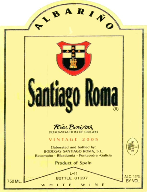 Bodegas Santiago Roma, S.L. Albarino 2005 Front Label
