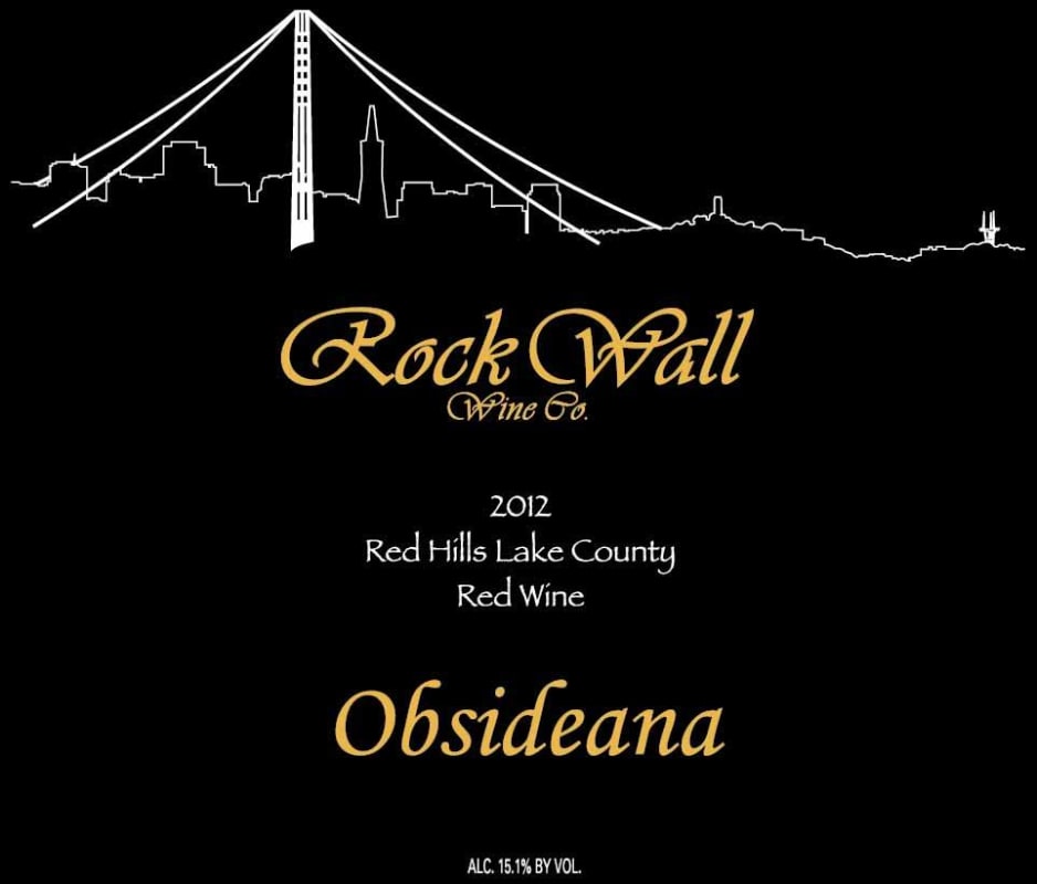 Rock Wall Obsidian 2012 Front Label