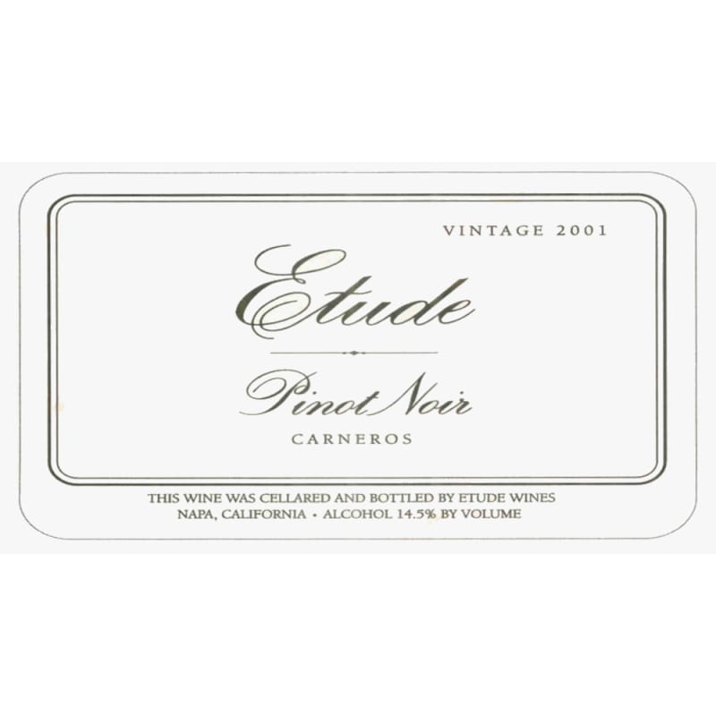 Etude Carneros Estate Pinot Noir (375ML half-bottle) 2001 Front Label