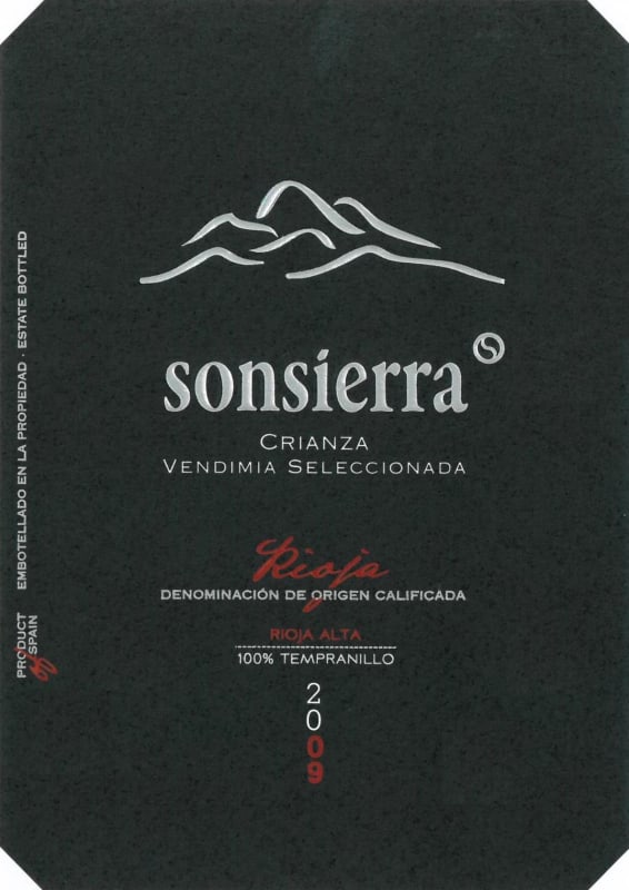 Bodegas Sonsierra Vendemia Seleccionada Crianza 2009 Front Label
