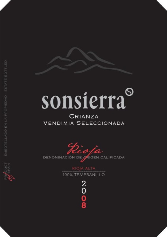 Bodegas Sonsierra Vendemia Seleccionada Crianza 2008 Front Label