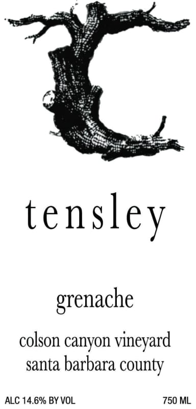 Tensley Colson Canyon Vineyard Grenache 2012 Front Label