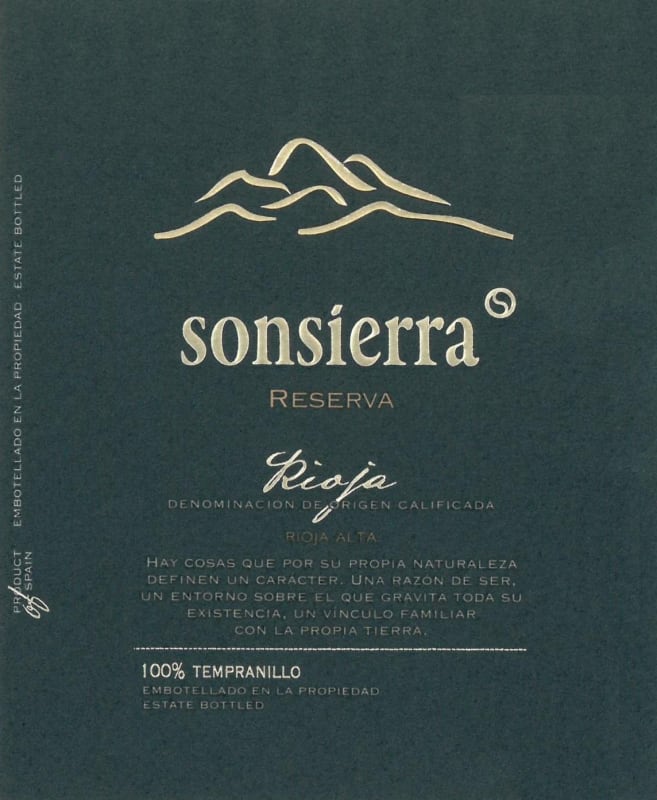 Bodegas Sonsierra Reserva 2011 Front Label