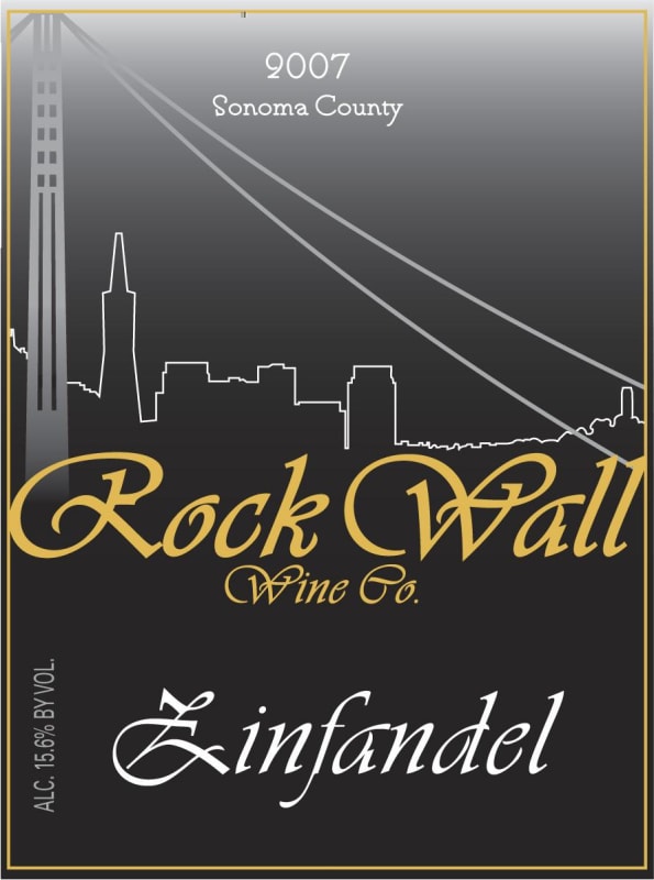 Rock Wall Sonoma County Zinfandel 2007 Front Label