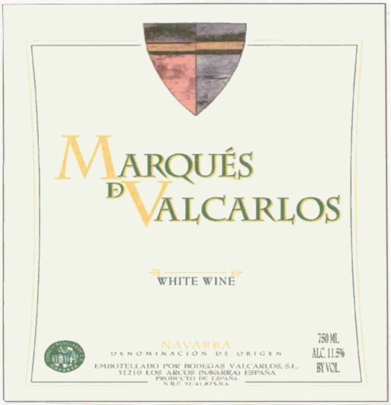 Bodegas Valcarlos Marques de Valcarlos Blanco 2015 Front Label