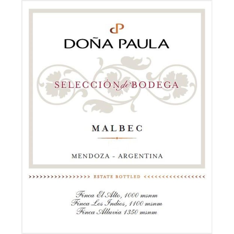 Dona Paula Seleccion de Bodega Malbec 2013 Front Label