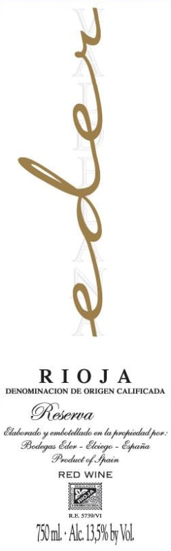 Bodegas Valdelana Eder Reserva 2011 Front Label