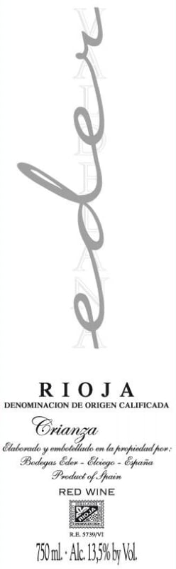 Bodegas Valdelana Eder Crianza 2011 Front Label
