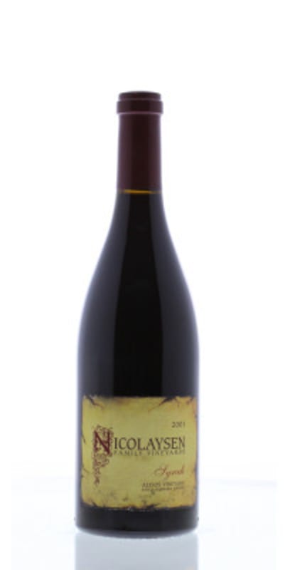 Nicolaysen Alisos Vineyard Syrah 2001 Front Bottle Shot