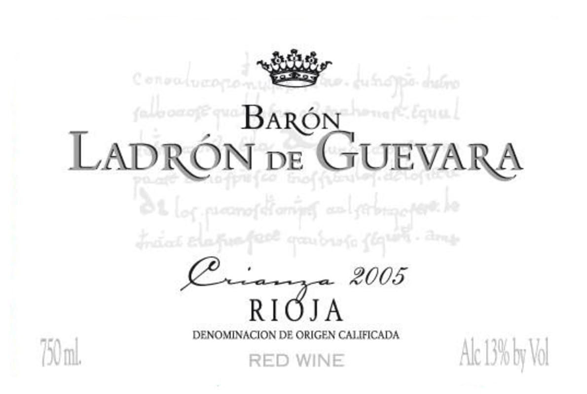 Bodegas Valdelana Baron Ladron de Guevara Crianza 2005 Front Label
