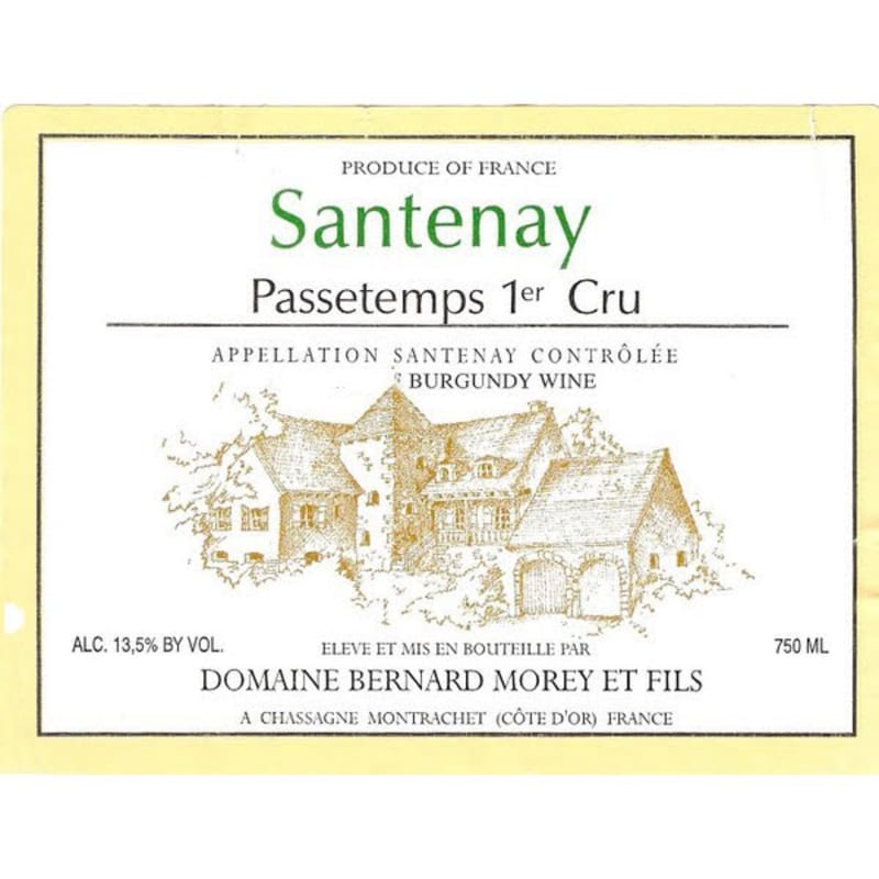 Bernard Morey et Fils Santenay Passetemps Premier Cru 2003 Front Label