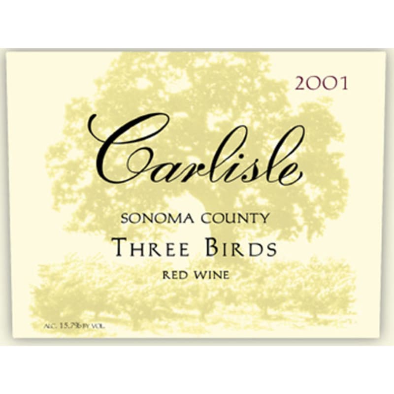 Carlisle Three Birds Red 2001 Front Label