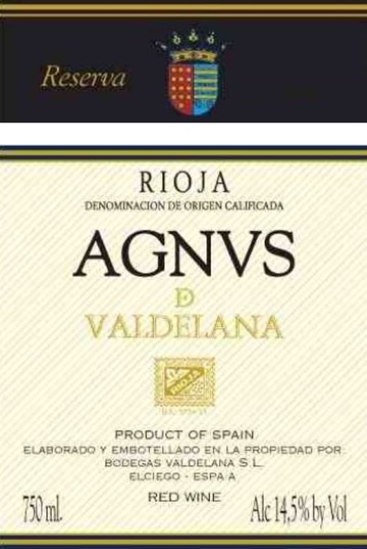 Bodegas Valdelana Agnus Vino de Autor Reserva 2004 Front Label