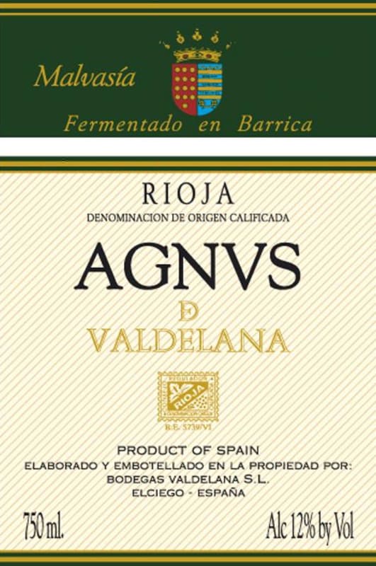 Bodegas Valdelana Agnus Vino de Autor Blanco Malvasia 2014 Front Label