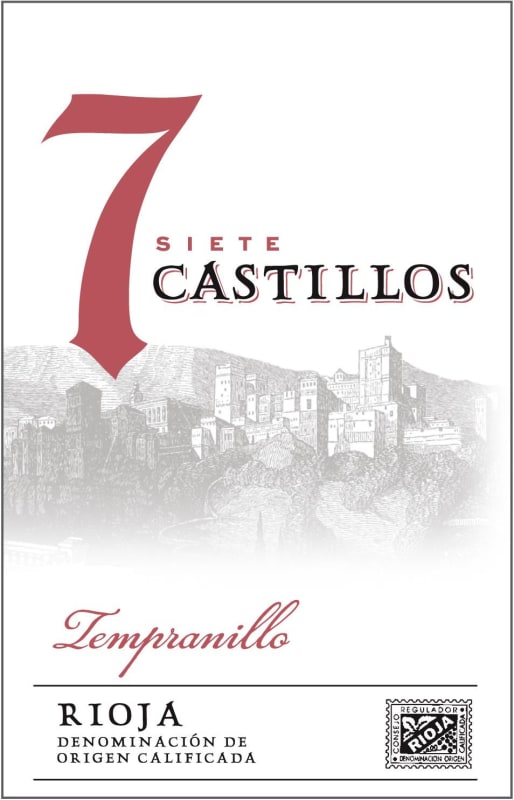 Bodegas Vallobera 7 Castillos Tempranillo 2015 Front Label