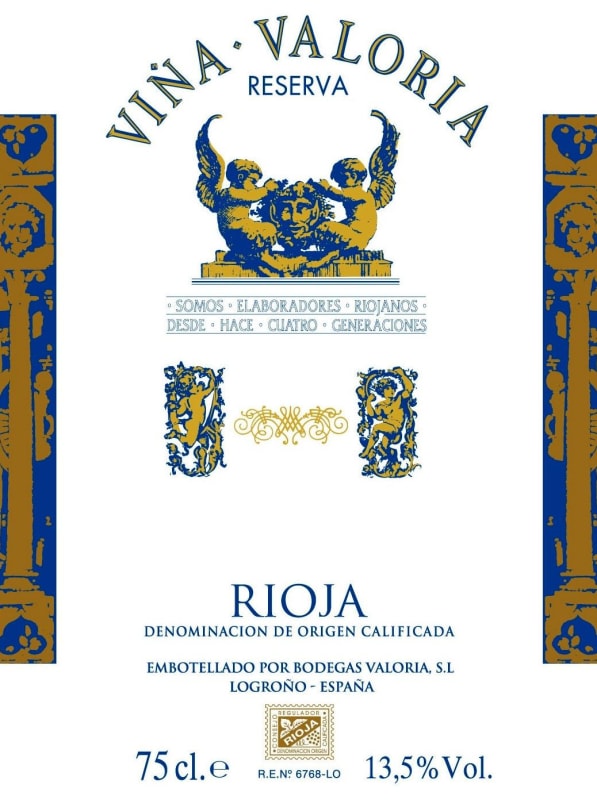 Vina Valoria Vina Valoria Reserva 2010 Front Label