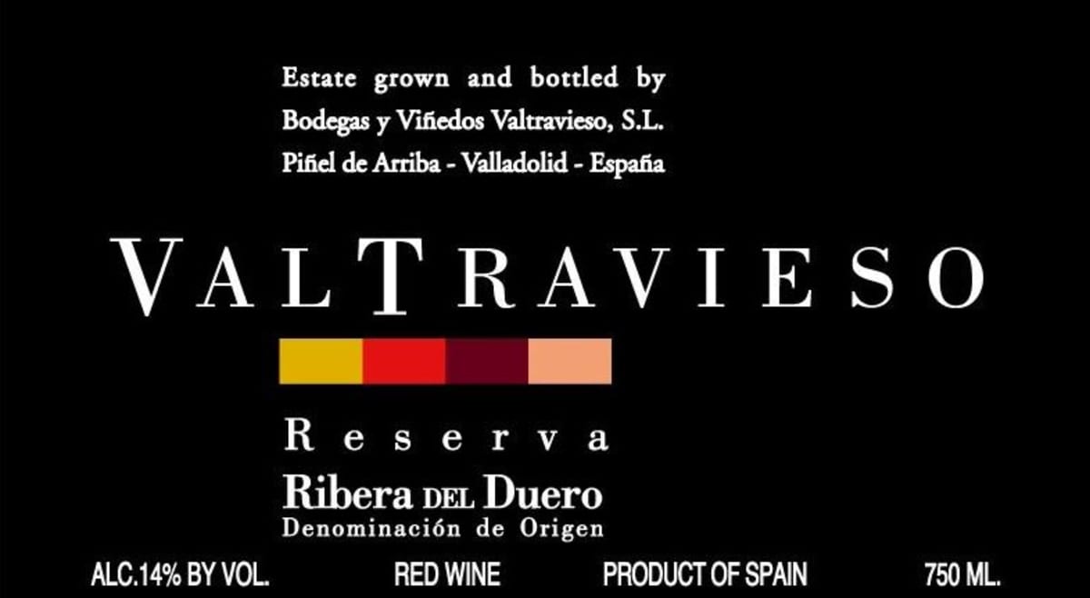 Bodegas Valtravieso Reserva 2005 Front Label