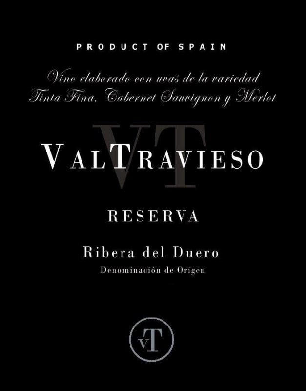 Bodegas Valtravieso Reserva 2010 Front Label
