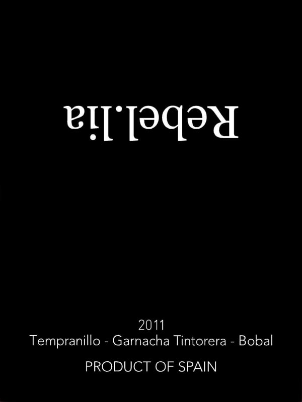 Bodegas Vegalfaro Rebel.lia 2011 Front Label