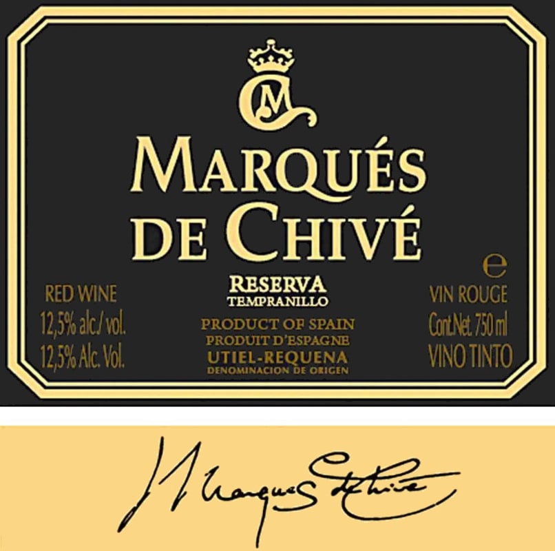 Bodegas Vicente Gandia Utiel-Requena Marques de Chive Reserva 2011 Front Label