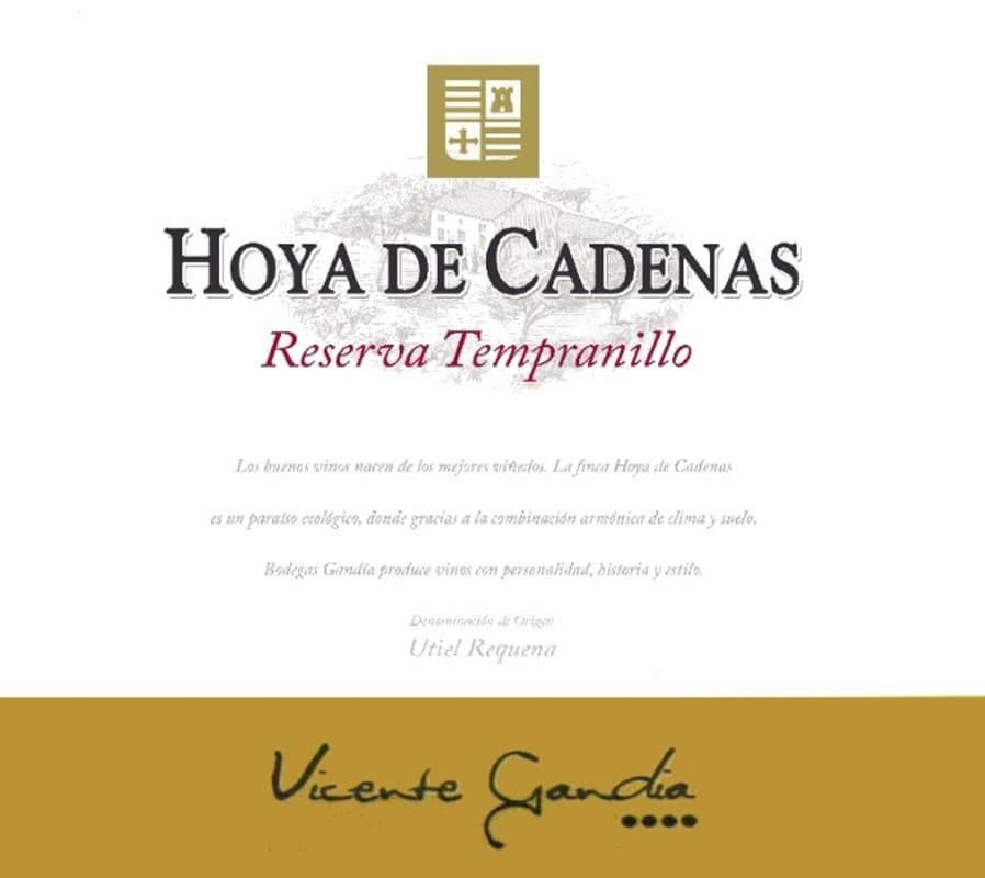 Bodegas Vicente Gandia Utiel-Requena Hoya de Cadenas Reserva 2007 Front Label