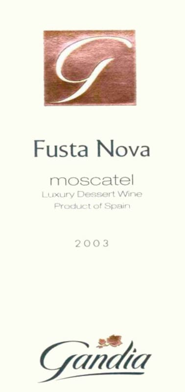 Bodegas Vicente Gandia Valencia Fusta Nova Moscatel 2003 Front Label