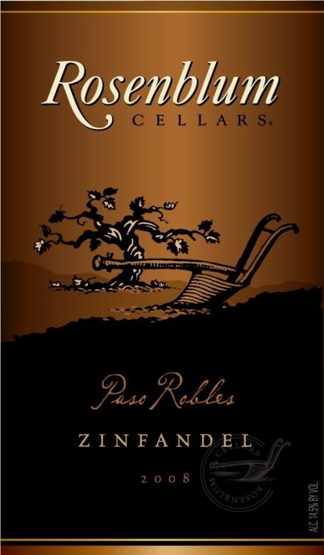 Rosenblum Cellars Paso Robles Zinfandel 2008 Front Label