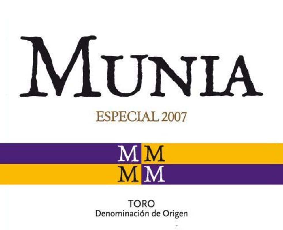 Bodegas Vinaguarena Munia Especial 2007 Front Label