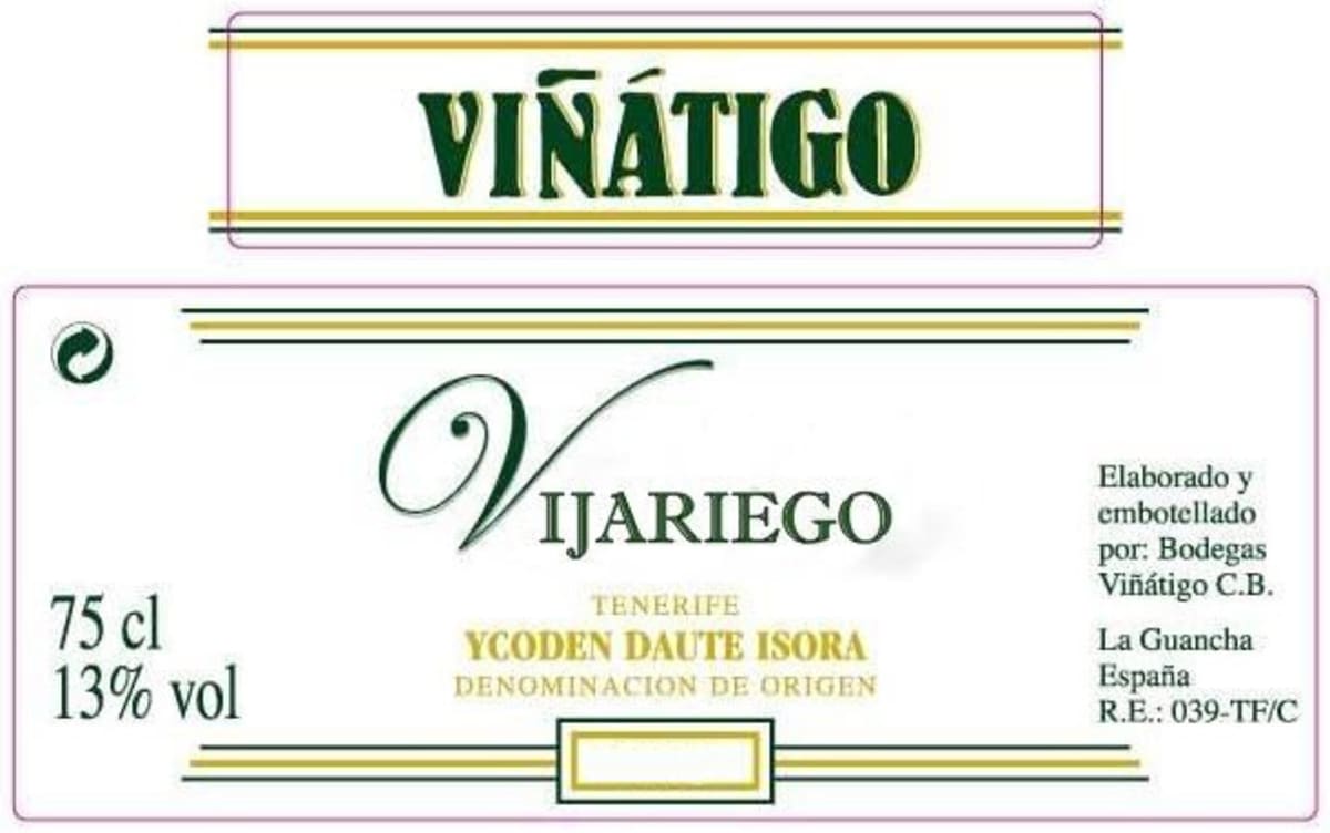 Bodegas Vinatigo Vijariego Blanco 2011 Front Label