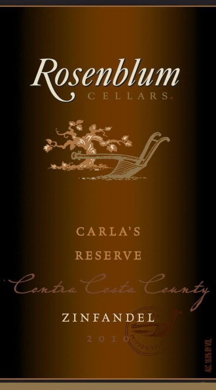 Rosenblum Cellars Carla's Reserve Zinfandel 2010 Front Label
