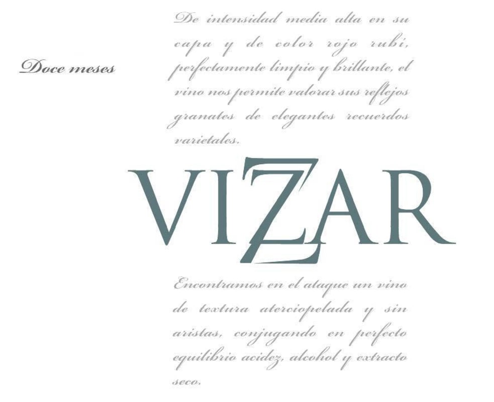 Bodegas Vizar 12 Meses 2009 Front Label