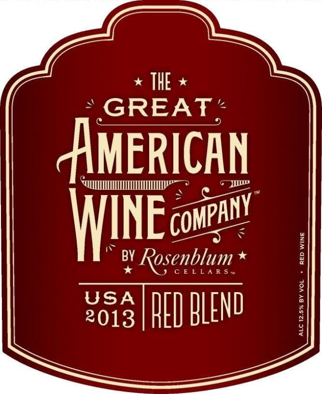 Rosenblum Cellars California Red 2013 Front Label
