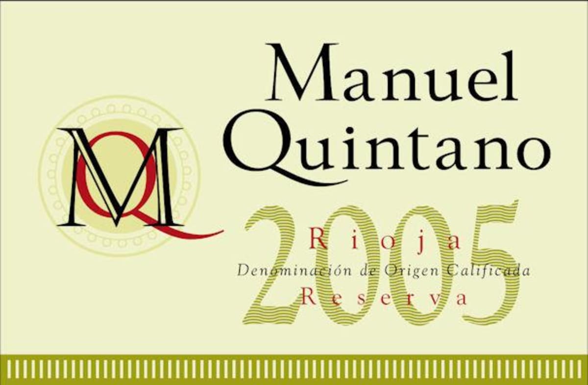 Bodegas y Vinedos Labastida Manuel Quintano Reserva 2005 Front Label