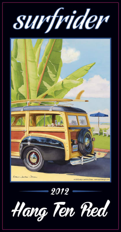 Rosenthal Surfrider Hang Ten Red 2012 Front Label