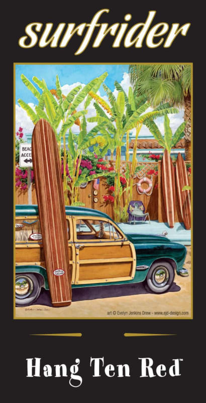 Rosenthal Surfrider Hang Ten Red 2008 Front Label