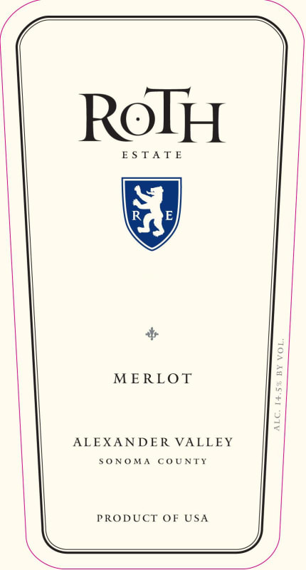 Roth Estate Alexander Valley Merlot 2012 Front Label