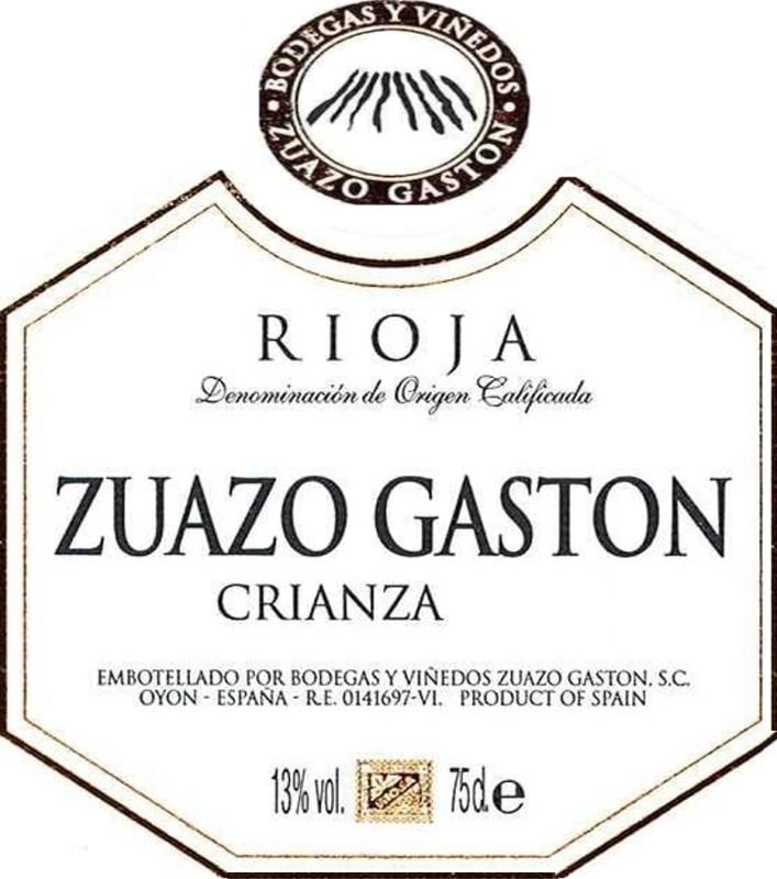 Bodegas Zuazo Gaston Rioja Crianza 2007 Front Label