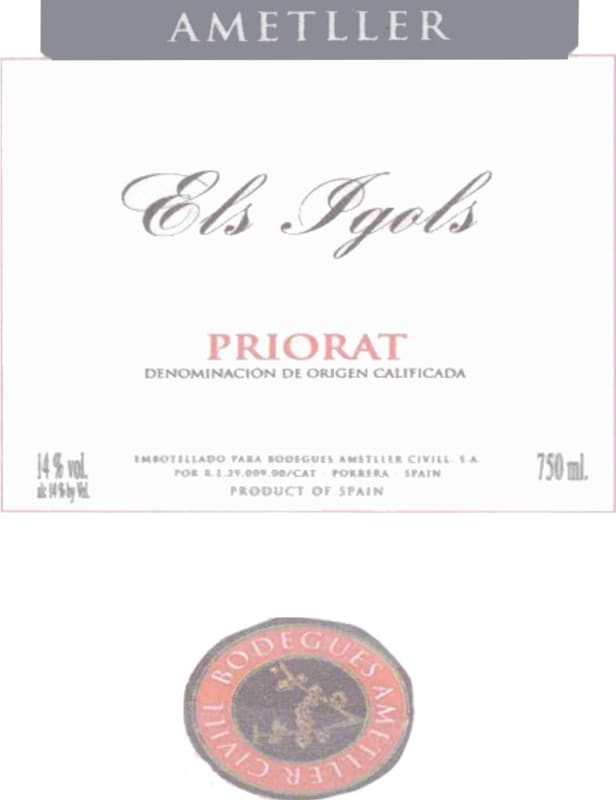 Bodegues Ametller Civill Els Igols 2004 Front Label