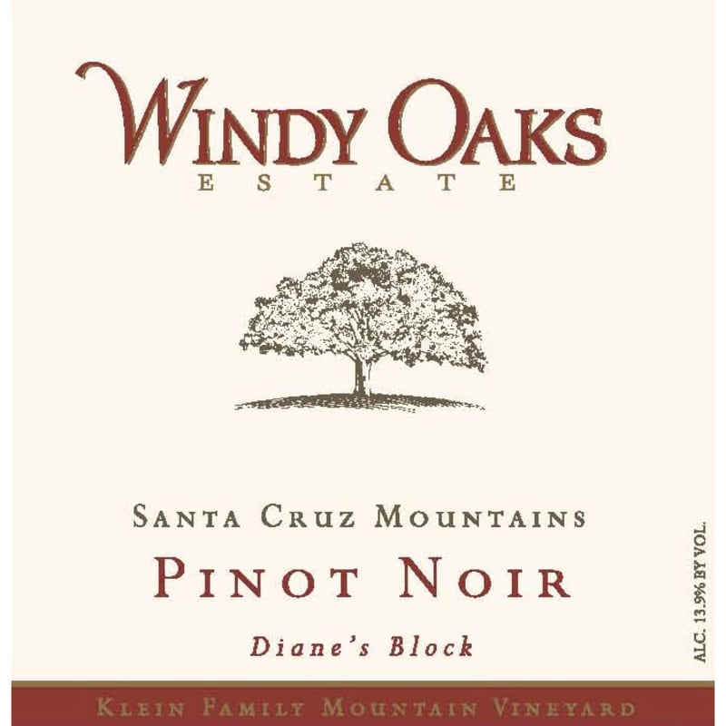Windy Oaks Diane's Block Estate Pinot Noir 2014 Front Label