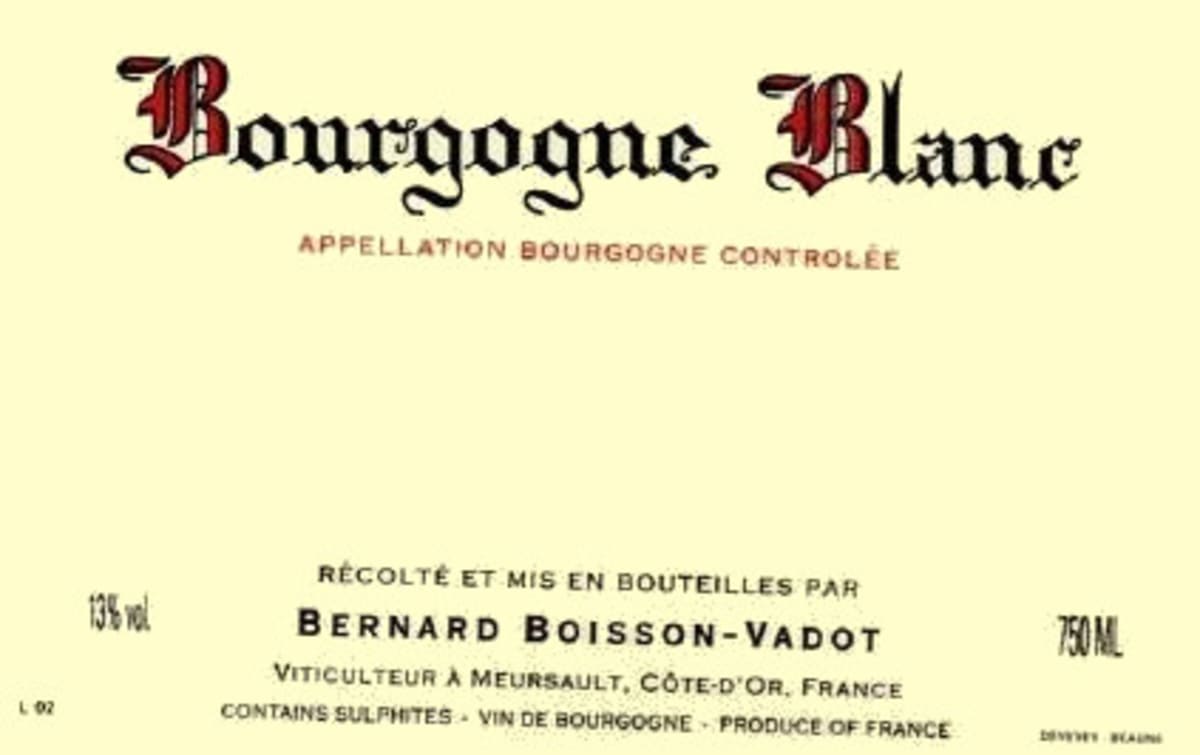 Boisson-Vadot Bourgogne Blanc 2013 Front Label