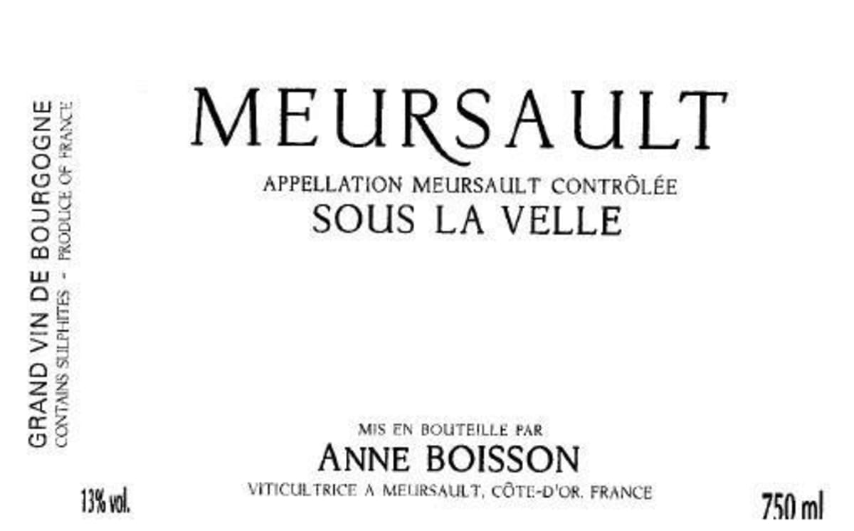 Boisson-Vadot Meursault Anne Boisson Sous la Velle 2013 Front Label