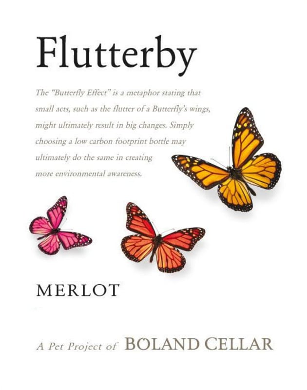 Bolland Cellar Flutterby Merlot 2014 Front Label