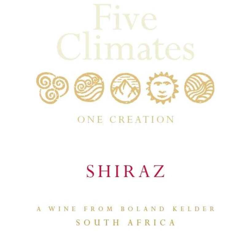 Bolland Cellar Five Climates Shiraz 2015 Front Label