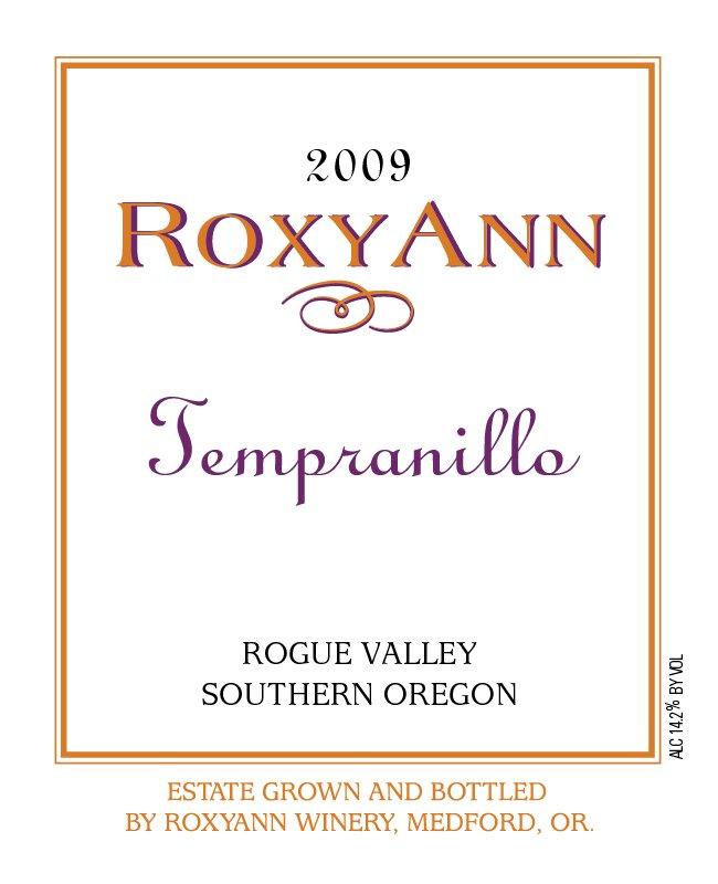RoxyAnn Tempranillo 2009 Front Label