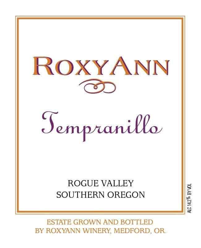 RoxyAnn Tempranillo 2012 Front Label