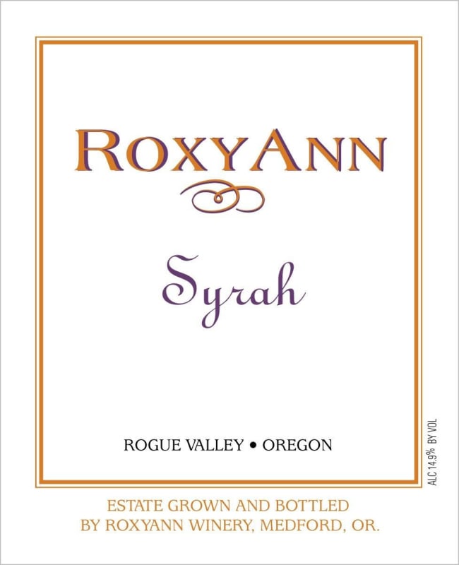RoxyAnn Syrah 2011 Front Label