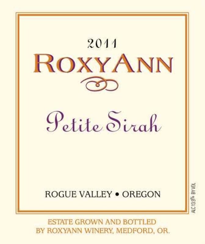 RoxyAnn Petite Sirah 2011 Front Label