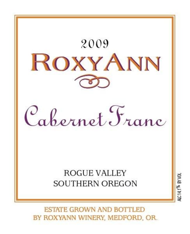 RoxyAnn Cabernet Franc 2009 Front Label