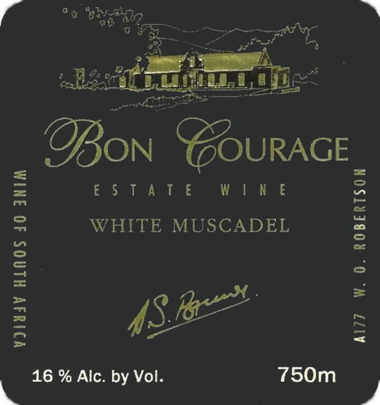 Bon Courage Wine Estate White Muscadel 2010 Front Label